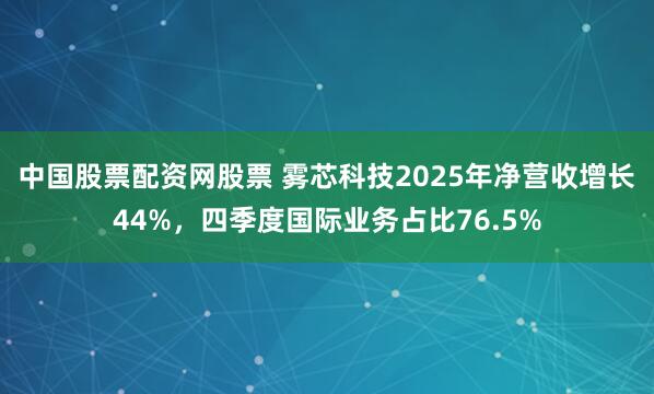 中国股票配资网股票 雾芯科技2025年净营收增长44%，四季度国际业务占比76.5%